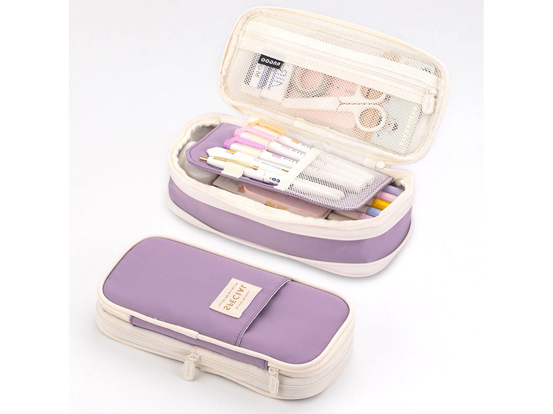 (603 Morado) Lindo Y Espacioso Estuche Para Lápices Con Soporte, Adecuado Para Niñas.