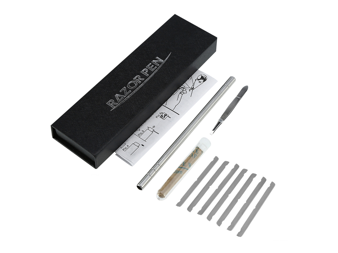 Pluma Grabadora De Acero Inoxidable Para Delinear Barba, Cejas Y Estilo De Cabello Para Barberos