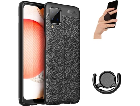 Carcasa, Popsocket y Soporte Samsung M12 Rugged Leather Negro