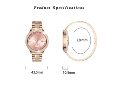 Reloj inteligente con llamadas Bluetooth, múltiples modos deportivos y detalles en diamantes, plateado Bestvite