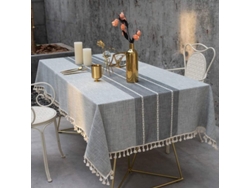 2026-41277-mantel De Algodón Lavable Sin Arrugas Con Flecos Para Interior Y Exterior 55x87 Pulgadas Gris