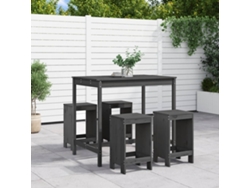 Juego de bar de jardín de 5 piezas en pino macizo gris DKD Home Decor