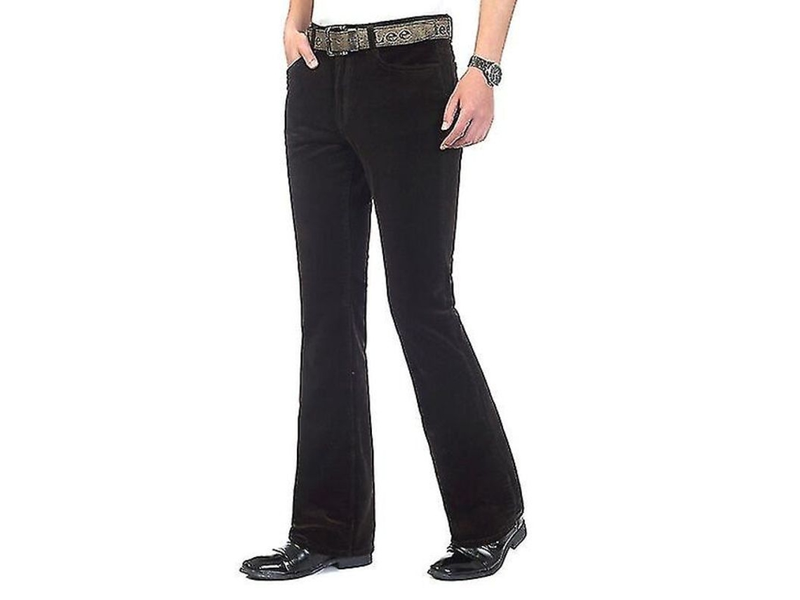 2026-pantalones Casuales De Pana Con Pierna Campana Elásticos Para Hombre Otoño