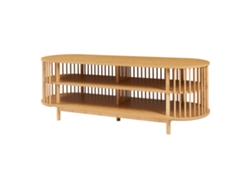 Mesa de TV de bambú Jarvenpaa con 4 compartimentos, 150 x 48 x 50 cm, color natural. [EN.CASA]