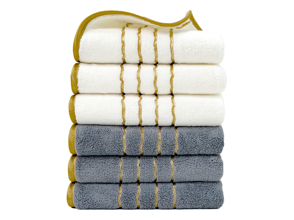 Toallas De Forro Polar Coral, Paquete De 6 Unidades, Tamaño 34*74 Cm, Suaves Y Absorbentes (blancas, Grises) Czhhmart