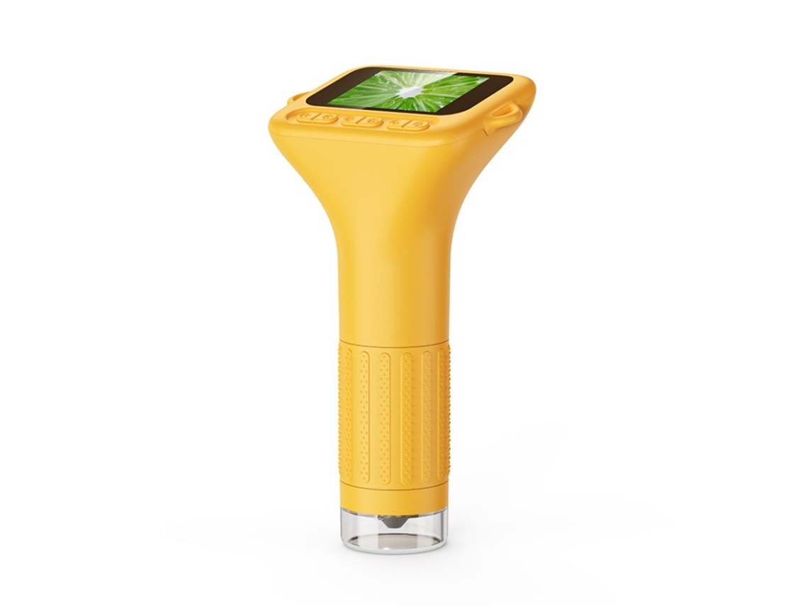 Microscopio digital portátil con lupa, microscopio para niños de 1000x con luz de relleno de 8 LED (amarillo)