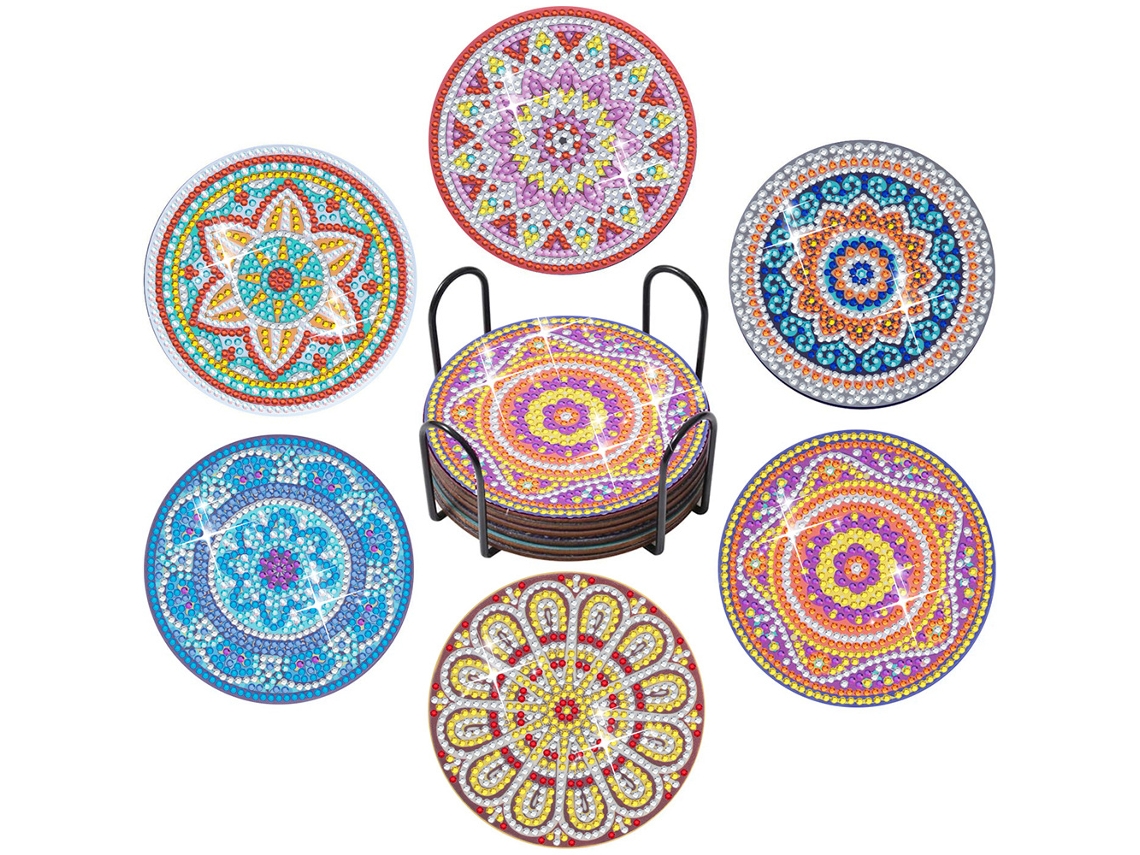 Posavasos Aislante Con Soporte, Kit De Arte De Diamantes Para Coche, Hogar Y Oficina Bd26 Siurn