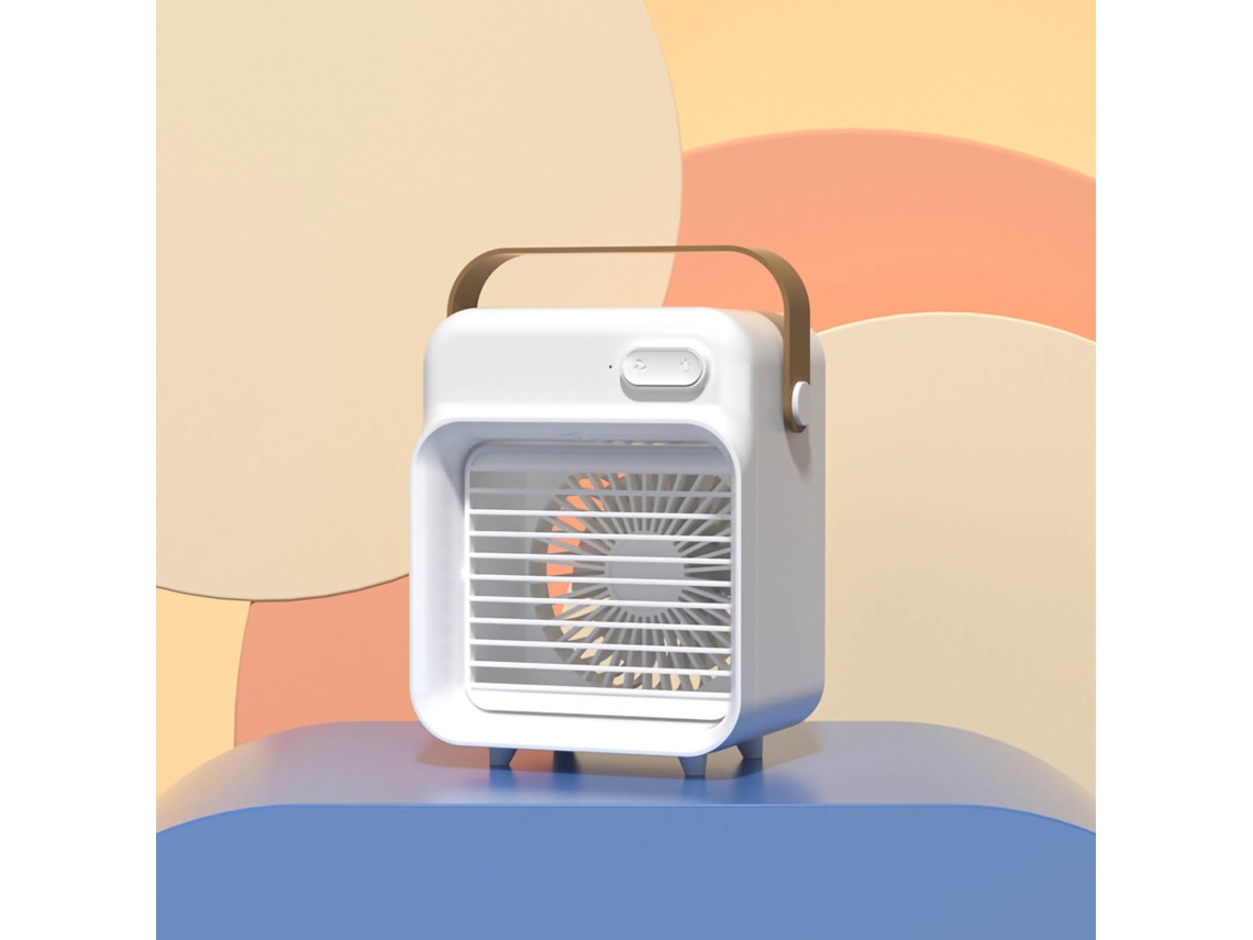 Ventilador USB portátil con 3 velocidades, blanco.