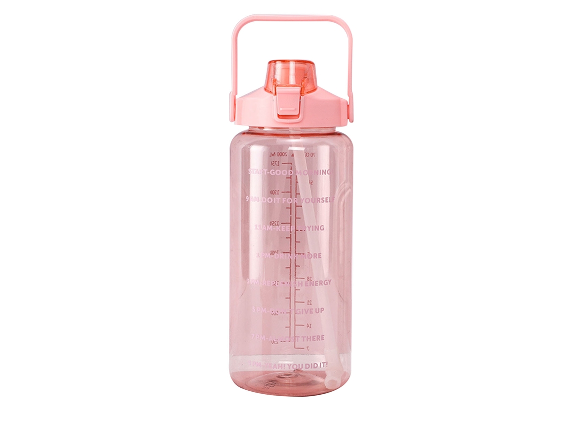 Botella Deportiva De Policarbonato Transparente Antideslizante De Gran Capacidad (2000 Ml) Para Ejercicio Al Aire Libre.