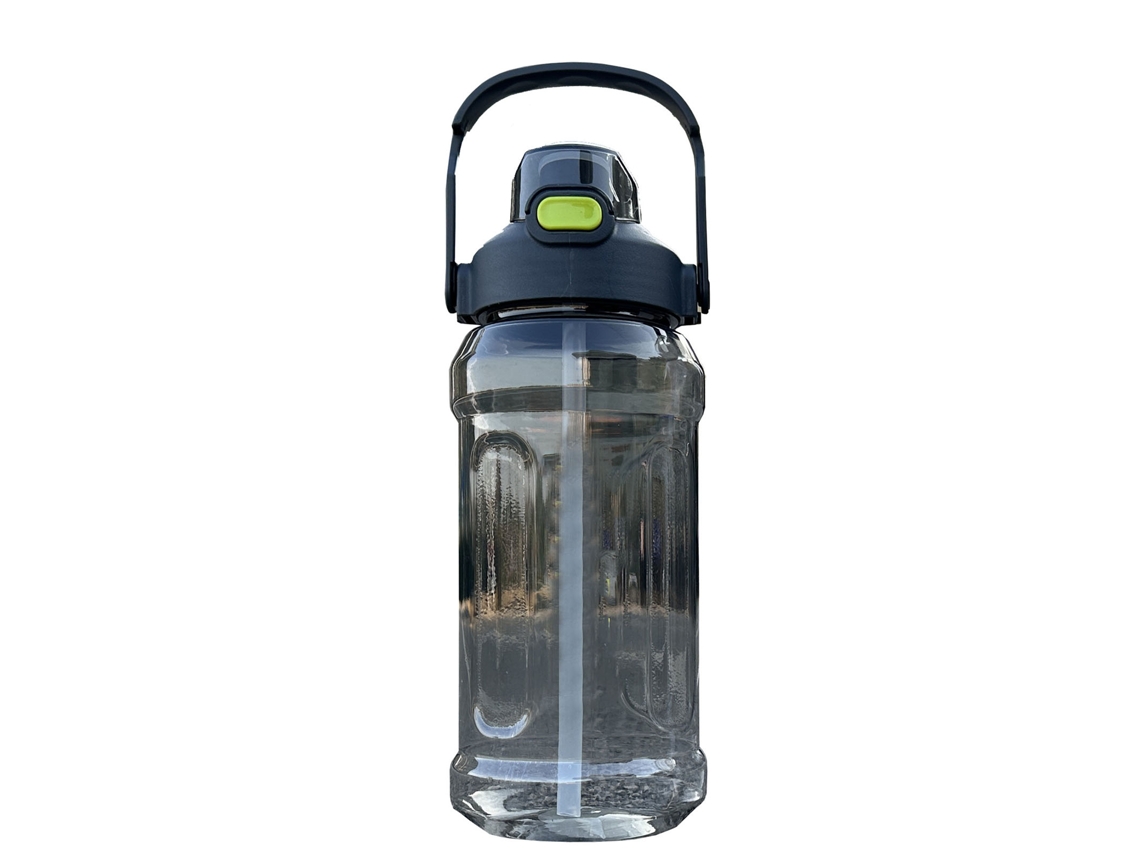 Botella De Agua Deportiva De 2000 Ml Con Pajita Antigoteo, Alta Capacidad, Plástico Pc, Para Gimnasio Y Actividades Al Aire Libre.