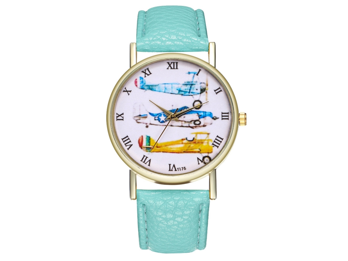 Reloj De Pulsera De Cuero Para Hombre Y Mujer Moda Cuadrado Quartz (menta)