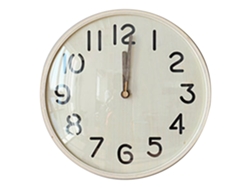 Baok - Reloj de pared de madera con 12 números, silencioso, sin tictac, funciona con pilas, redondo, para cocina y salón, fabricado en madera maciza.