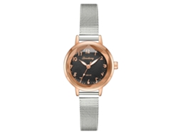 Reloj De Pulsera De Cuarzo Sencillo De Aleación Para Mujer Con Esfera Negra.