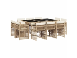 Maison Exclusive - Set Comedor De Jardín 11 Pzas Con Cojines Ratán Sintético Beige