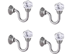 4 piezas de ganchos de cortina de cristal con borlas