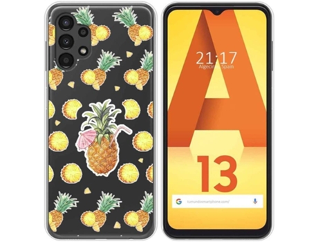 Carcasa para Samsung Galaxy A13 4G TUMUNDOSMARTPHONE Dibujos Transparente Piña Multicolor