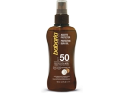 Protector Solar BABARIA Aceite Côco SPF 50 (100 ml) - Tamaño Viaje