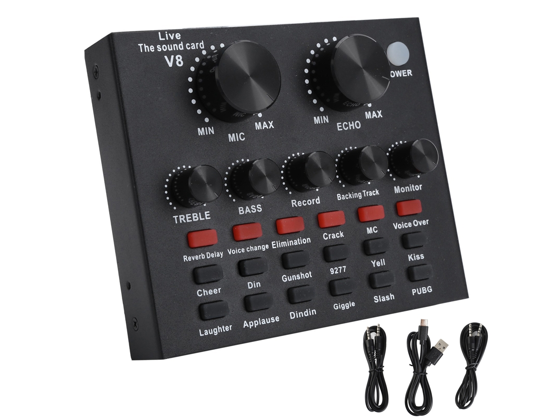 Tarjeta de sonido para transmisión en directo con transformador de voz Bluetooth YHL para teléfonos móviles y ordenadores.