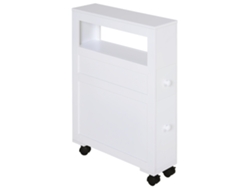 Mueble Baño Ruedas Armario Inodoro 2 Cajones 16x52x71,5cm
