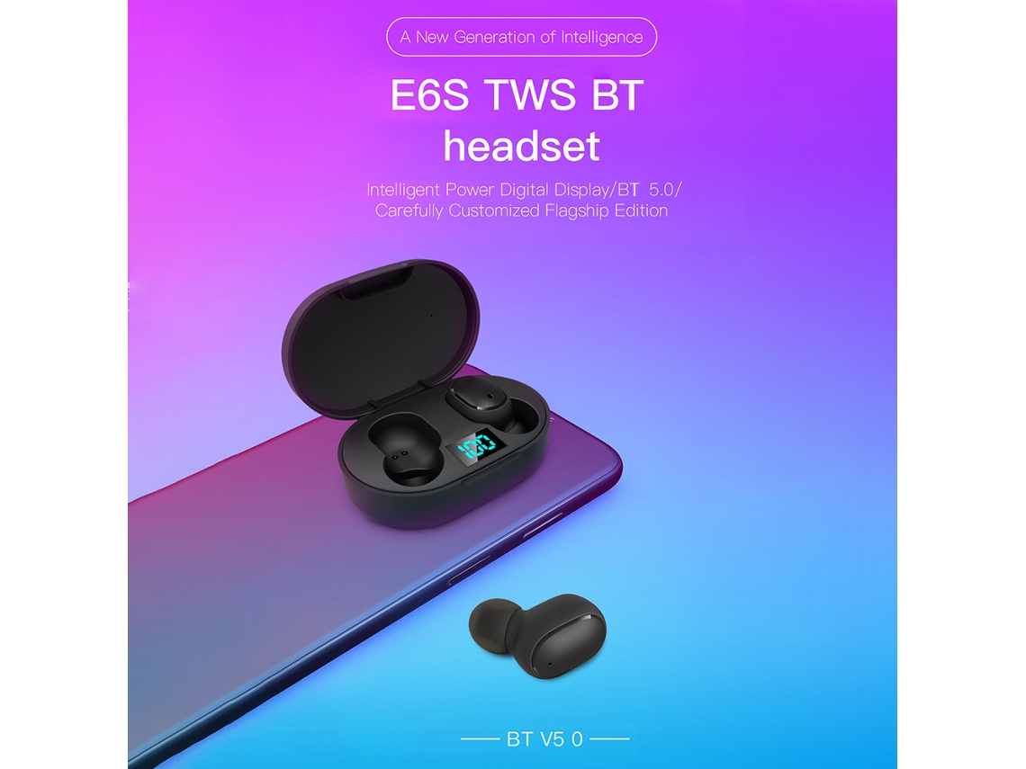 Auriculares Inalámbricos E6s Con Bluetooth 5.0, Reducción De Ruido Y Resistencia Al Agua Ipx4 Para Deportes.