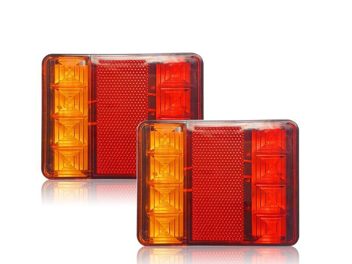 Iluminación Y Reflectores Para Remolques: Juego De 2 Luces Traseras Led (12 V), Luces Traseras Multifuncionales Para Tractores.