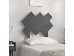 Cabecero De Cama Madera Maciza De Pino Gris 72,5x3x81 Cm