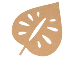 Silueta de hoja tropical de madera MDF 15 cm de altura ARTEMIO