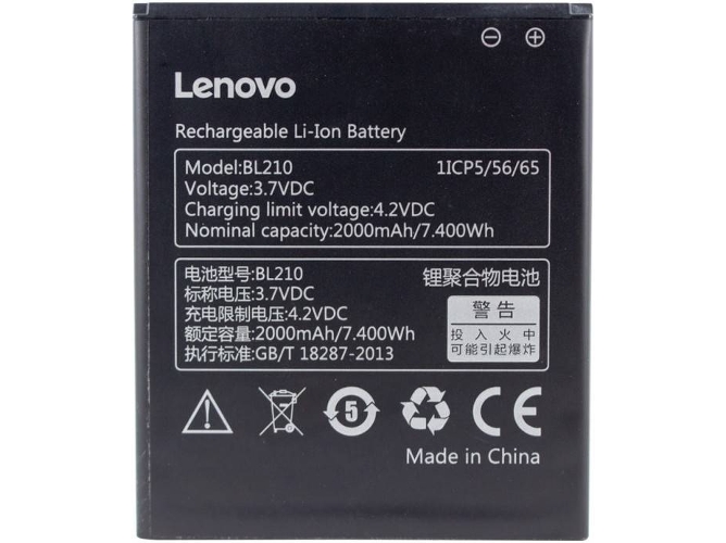Lenovo batería Li-Ion BL-210 Tab A656, A658T, A766, 2000mAh A770E, original