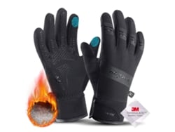 Guantes de ciclismo G Xanes negros, gruesos, impermeables 3M, compatibles con pantallas táctiles, forrados de lana, para motociclismo y deportes al aire libre.