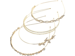 Conjunto De 4 Tiaras Deslumbrantes Com Strass Para Casamentos, Acessórios De Cabelo Românticos Para Mulheres.