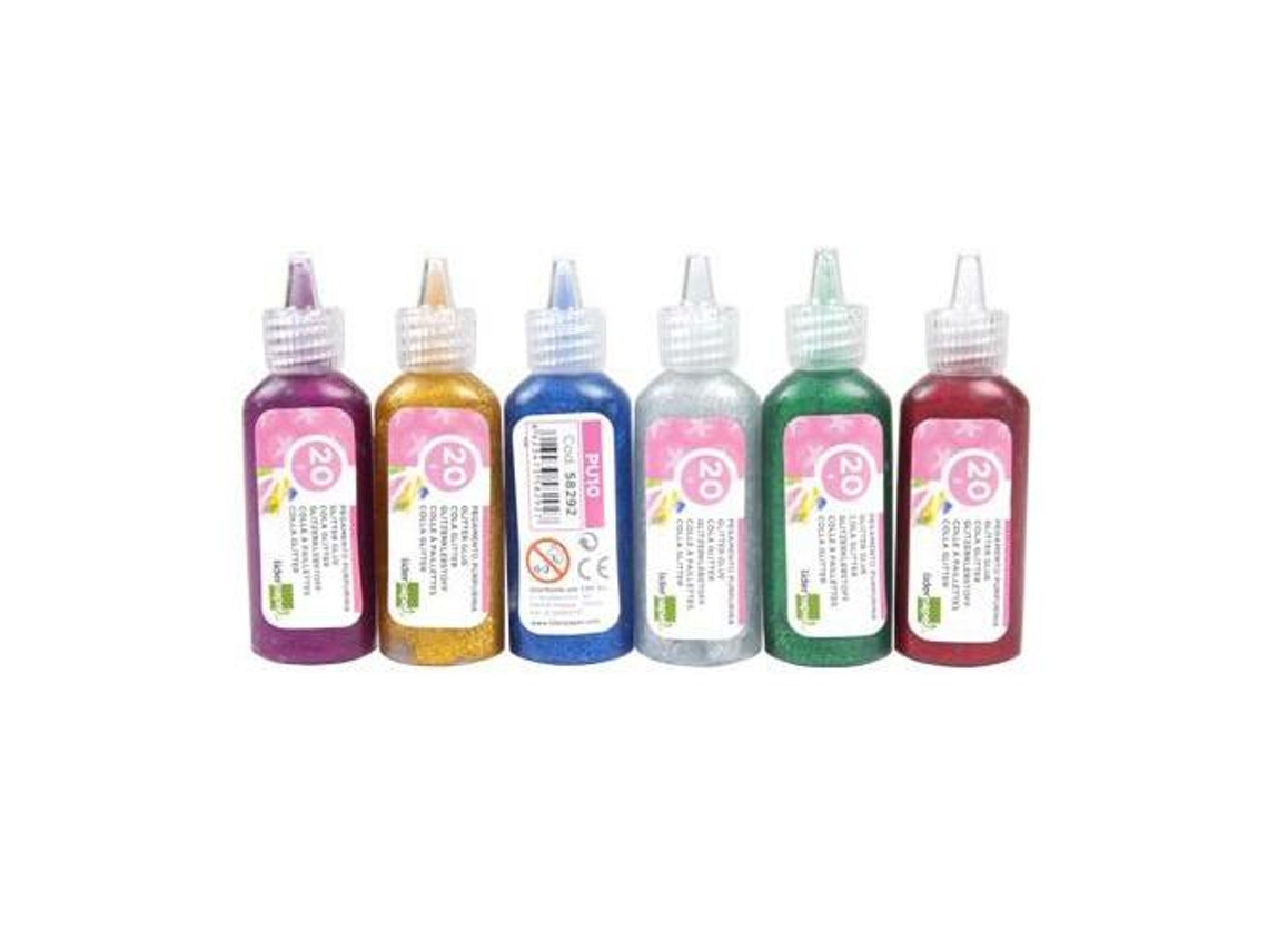 Pegamento Purpurina Liderpapel Fantasia Colores Metálicos Surtidos Botella 20 Gr