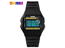 Reloj de pulsera deportivo y moderno para mujer con despertador digital, resistente al agua y con correa de PU.