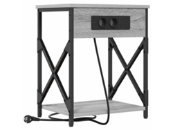 Mesilla de noche Sonoma gris 41 x 31 x 51 cm EXCLUSIVA MAISON