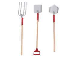 Mali 3pcs Ferramentas de Jardim Miniatura 1:12 para Casinha de Bonecas Acessórios de Jardinagem Prata