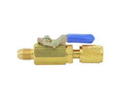 Válvula De Cierre Manual De Latón Recta 1/4in Sae Para Equipo De Refrigeración R410a R134a R12 Azul