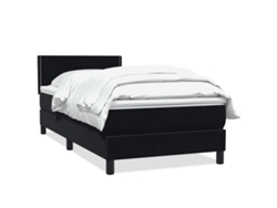 Maison Exclusive - Cama Box Spring Con Colchón Cuero Sintético Negro 90x210 Cm
