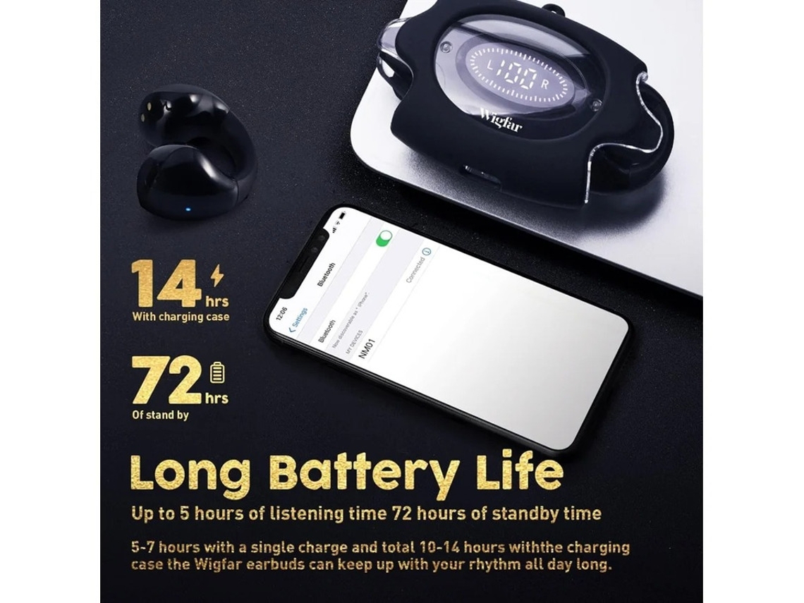 Auriculares Inalámbricos Bluetooth Yizhood Con Clip Para La Oreja, Resistentes Al Sudor Y Carga Rápida.