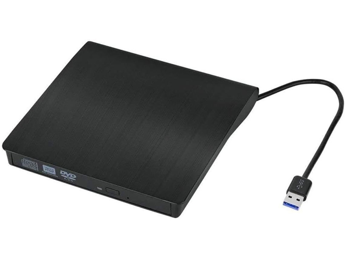 Reproductor de DVD/CD externo portátil ultradelgado (negro)
