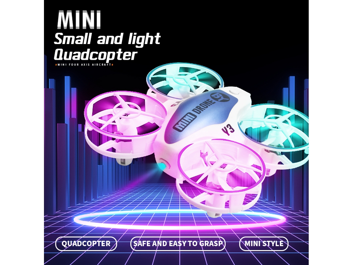 Mini UFO Drone con luz LED (Modelo: Y3 - Duración de la batería: 6 min - Naranja) YIZHOOD