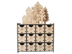 Calendario De Adviento De Navidad Con 25 Cajones, De Madera Reutilizable, Regalo Para Niños.