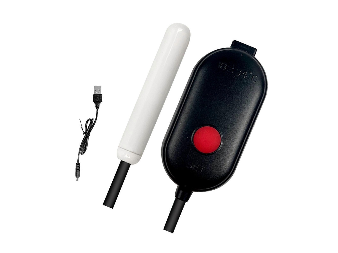 Mini calentador para acuario con elemento calefactor cerámico de 10 W y control de temperatura ajustable. GOKOCO