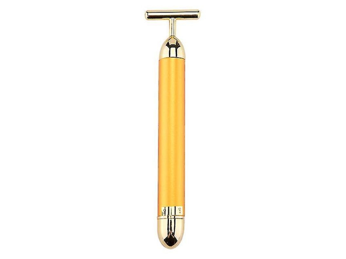 Rodillo De Masaje Facial Vibratorio De Oro De 24k Con Efecto Lifting Y Adelgazante, Herramienta Para El Cuidado De La Piel.