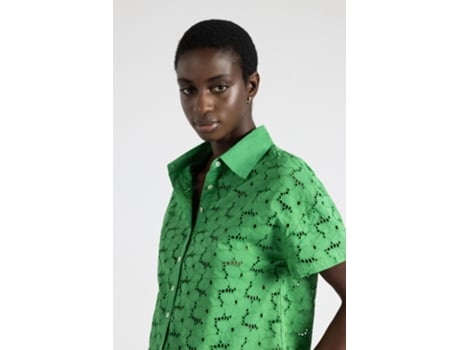 Camisa de Mujer THROTTLEMAN Algodón Verde (L)