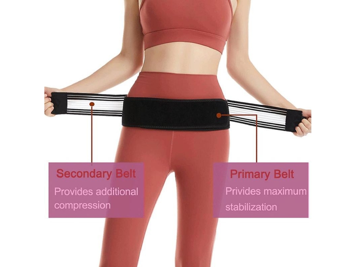 Cinturón De Articulación Sacroilíaca Para Aliviar Ciática Y Soporte Lumbar Estabilizador Negro Blanco