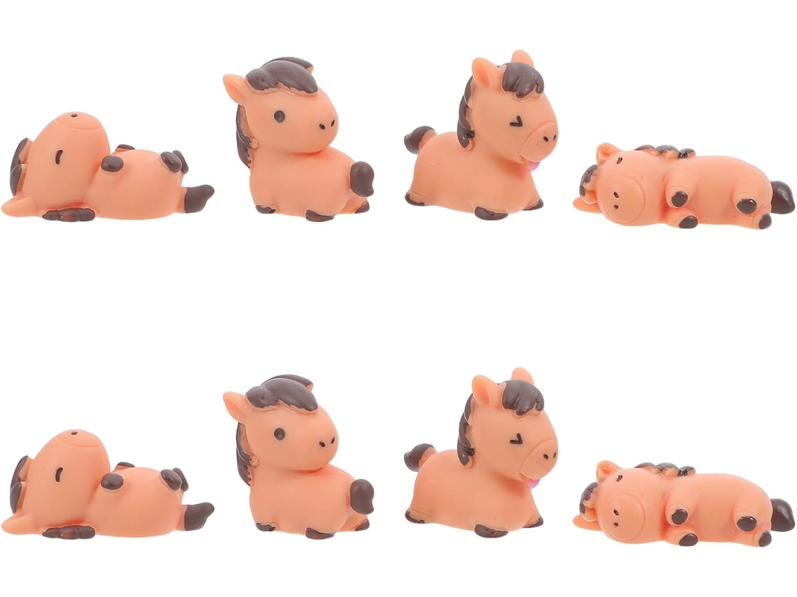 Estatuas De Animales De Resina Marrón Para Decoración Del Hogar, Juego De 8 Figuras.