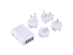 Adaptador De Viaje (carga 4usb, Compatibilidad Global)