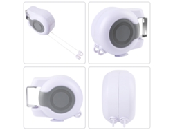 Tendedero retráctil doble para ropa de interior y exterior ELISEFASHION con cable retráctil duradero de 30 m, blanco y gris