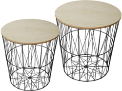 Conjunto 2 Mesas de Centro VS VENTA-STOCK Guili (40 x 40 x 41.5 cm - Metal - Marrón, Negro)