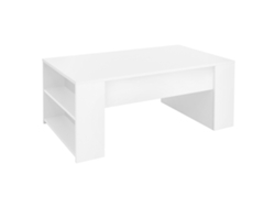 Mesa Central Blanca Con Elegante Sala De Estar De Asistente De Estante Móvil 100X60X42 Cm