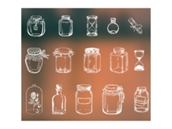 30 Pegatinas Transparentes En Forma De Botella Con Patrones Ricos Para Scrapbooking Y Álbumes De Fotos